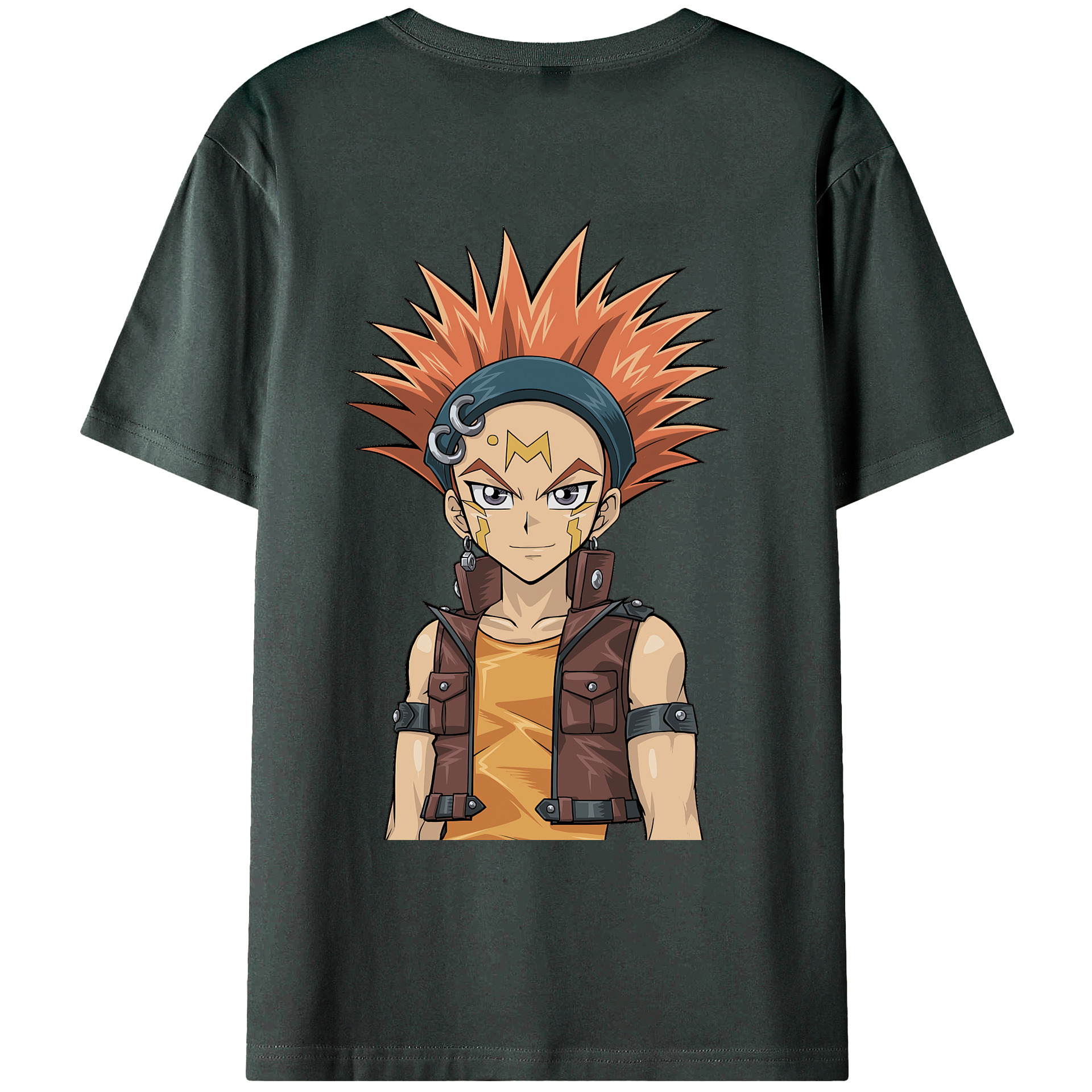 （画像用） 遊☆戯☆王 Yu-Gi-Oh! 綿100％ メンズ半袖Tシャツ（バックプリント） 通気性